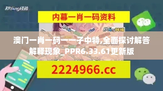 澳門一肖一碼一一子中特,全面探討解答解釋現(xiàn)象_PPR6.33.61更新版