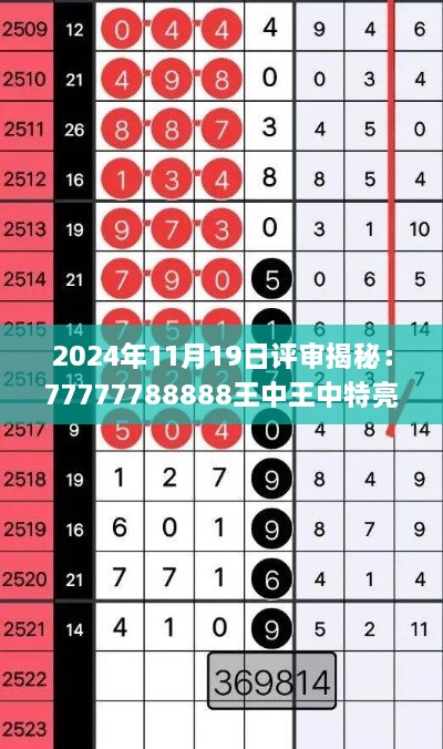 2024年11月19日評審揭秘：77777788888王中王中特亮點(diǎn)與解答詳解_REY5.30.89珍藏版