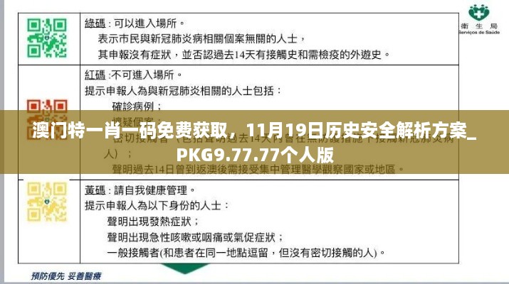 澳門特一肖一碼免費(fèi)獲取，11月19日歷史安全解析方案_PKG9.77.77個(gè)人版