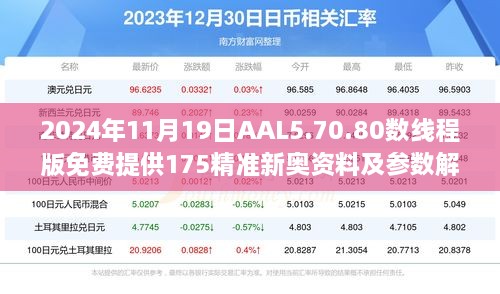 2024年11月19日AAL5.70.80數(shù)線程版免費(fèi)提供175精準(zhǔn)新奧資料及參數(shù)解答