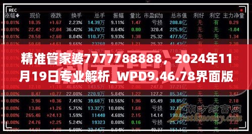 精準管家婆7777788888，2024年11月19日專業(yè)解析_WPD9.46.78界面版