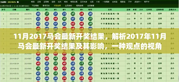 2017年11月馬會(huì)最新開獎(jiǎng)結(jié)果分析與影響，一種觀點(diǎn)的視角