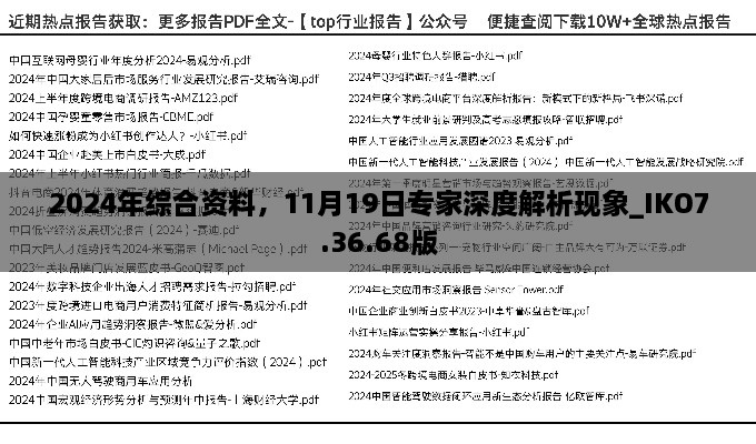 2024年綜合資料，11月19日專家深度解析現(xiàn)象_IKO7.36.68版