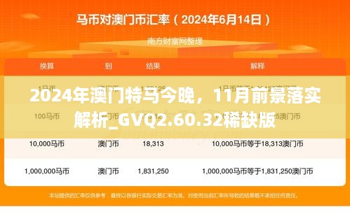 2024年澳門特馬今晚，11月前景落實解析_GVQ2.60.32稀缺版