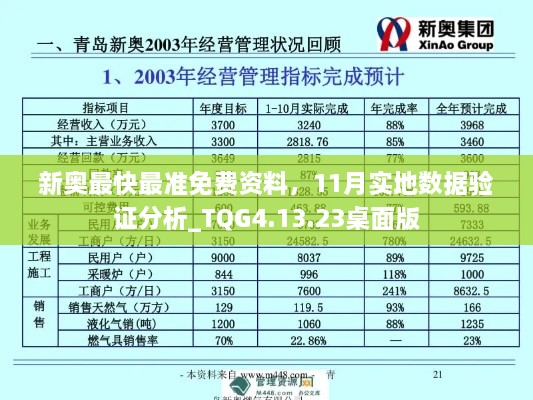 新奧最快最準免費資料，11月實地數(shù)據(jù)驗證分析_TQG4.13.23桌面版