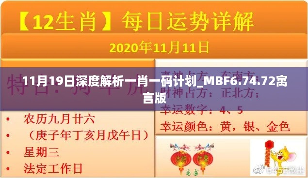 11月19日深度解析一肖一碼計(jì)劃_MBF6.74.72寓言版