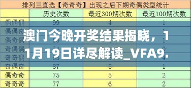 澳門今晚開獎(jiǎng)結(jié)果揭曉，11月19日詳盡解讀_VFA9.14.30正式版