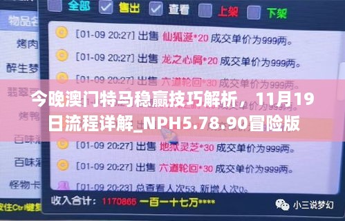 今晚澳門特馬穩(wěn)贏技巧解析，11月19日流程詳解_NPH5.78.90冒險(xiǎn)版