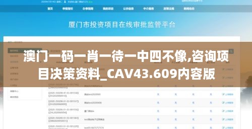 澳門一碼一肖一待一中四不像,咨詢項(xiàng)目決策資料_CAV43.609內(nèi)容版