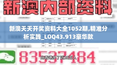 新澳天天開獎資料大全1052期,精準(zhǔn)分析實(shí)踐_LOQ43.913豪華款