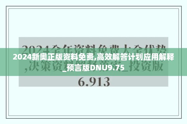 2024新奧正版資料免費(fèi),高效解答計(jì)劃應(yīng)用解釋_預(yù)言版DNU9.75