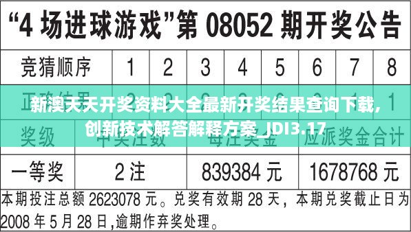 新澳天天開獎資料大全最新開獎結(jié)果查詢下載,創(chuàng)新技術(shù)解答解釋方案_JDI3.17