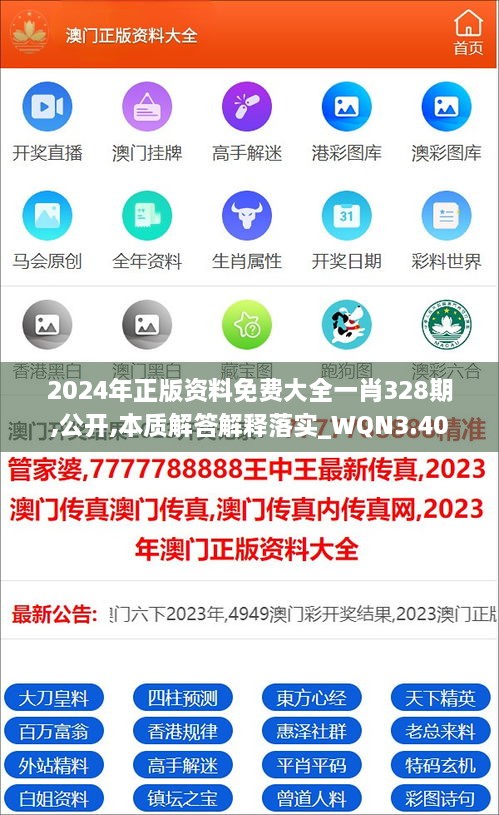 2024年正版資料免費大全一肖328期,公開,本質解答解釋落實_WQN3.40