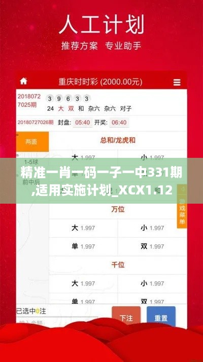 精準(zhǔn)一肖一碼一子一中331期,適用實施計劃_XCX1.12