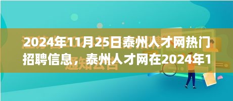 2024年11月25日泰州人才網(wǎng)熱門招聘信息，泰州人才網(wǎng)在2024年11月25日的熱門招聘信息全面解讀