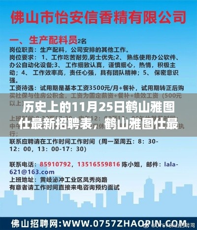 鶴山雅圖仕最新招聘表發(fā)布，歷史上的11月25日招聘動態(tài)回顧