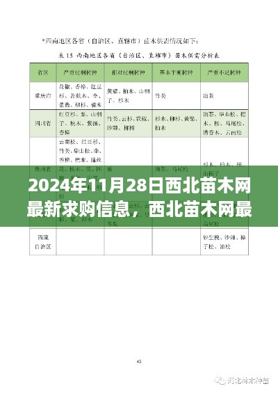 西北苗木網(wǎng)最新求購信息解析及市場分析——2024年11月28日報告