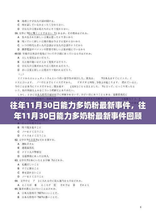 往年11月30日能力多奶粉最新事件，往年11月30日能力多奶粉最新事件回顧與解析