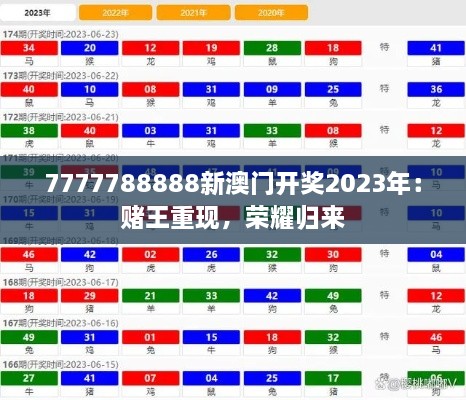 7777788888新澳門開獎(jiǎng)2023年：賭王重現(xiàn)，榮耀歸來(lái)