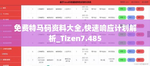 免費特馬碼資料大全,快速響應(yīng)計劃解析_Tizen7.485