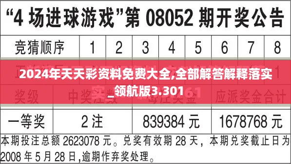 2024年天天彩資料免費(fèi)大全,全部解答解釋落實(shí)_領(lǐng)航版3.301