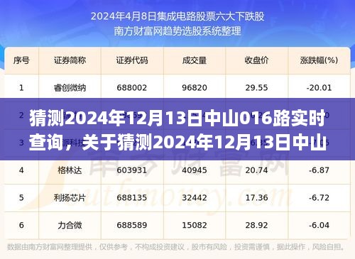 關(guān)于中山公交016路實時查詢的預(yù)測與探討，2024年12月13日實時查詢分析