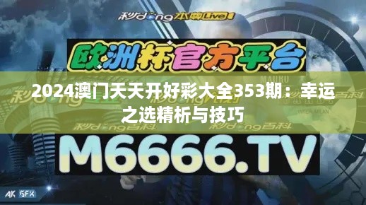 2024澳門天天開好彩大全353期：幸運之選精析與技巧