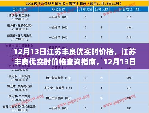 江蘇豐良優(yōu)實(shí)時(shí)價(jià)格指南，12月13日操作詳解，適用于初學(xué)者與進(jìn)階用戶