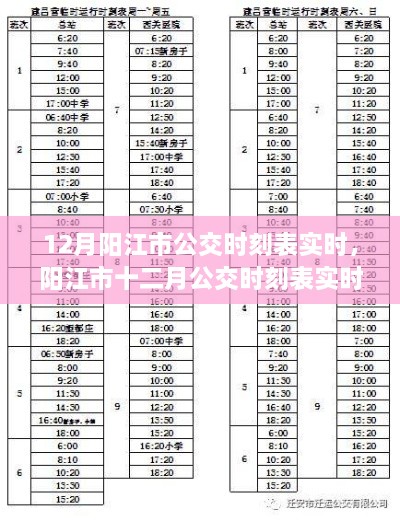 陽江市公交時刻表實時更新解析，十二月公交運營動態(tài)觀察