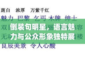 倒裝句明星，語(yǔ)言魅力與公眾形象獨(dú)特展現(xiàn)的背后故事