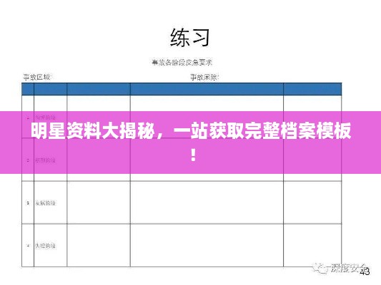 明星資料大揭秘，一站獲取完整檔案模板！