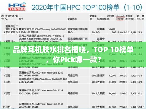 品牌耳機膠水排名揭曉，TOP 10榜單，你Pick哪一款？