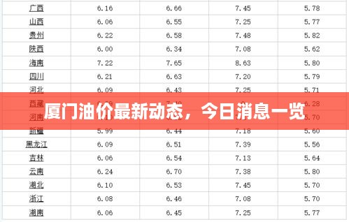 廈門油價最新動態(tài)，今日消息一覽