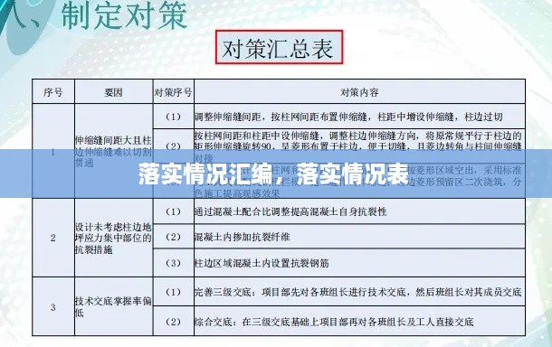 落實(shí)情況匯編，落實(shí)情況表 