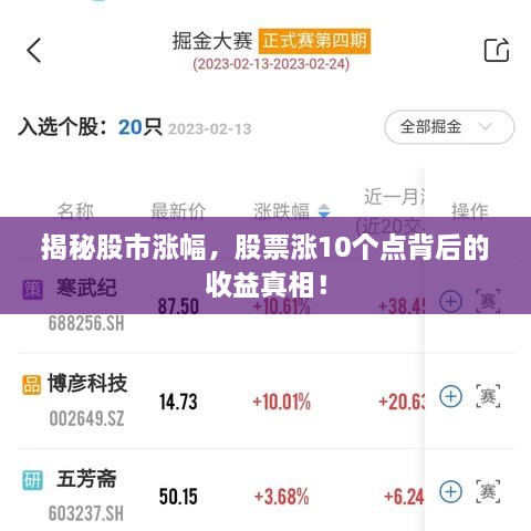 揭秘股市漲幅，股票漲10個點背后的收益真相！