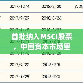 首批納入MSCI股票，中國資本市場里程碑事件揭曉！