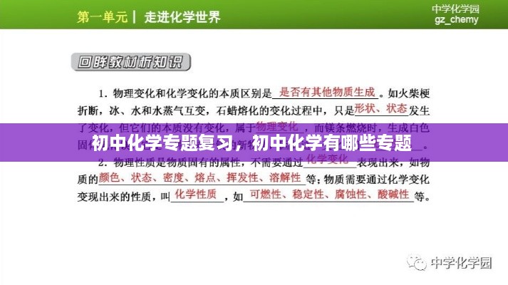 初中化學專題復習，初中化學有哪些專題 